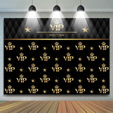 Toile de fond joyeux anniversaire vip bienvenue noir et doré